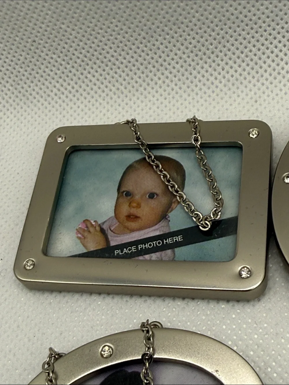 9 Silver-tone Photo picture Frame Lot - Rectangular & Oval with rhinestones